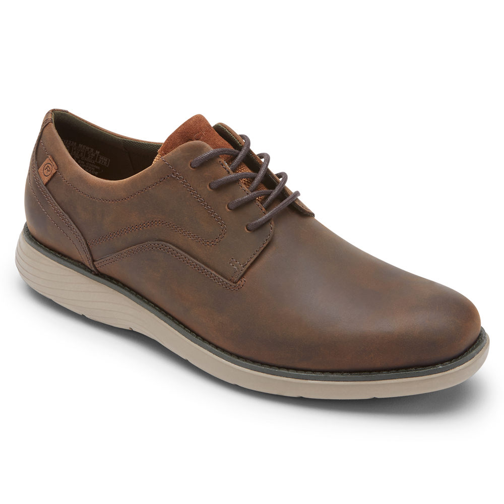 Oxfords Rockport Hombre Mexico - Garett Plain Toe Marrom - FPAWE8572